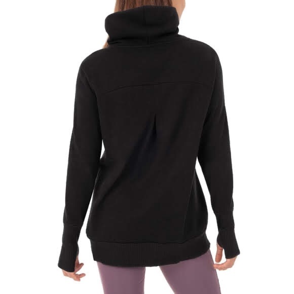 3/$30 Active Fleece Cowlneck Sweatshirt, Black - Picture 3 of 8
